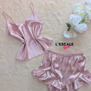Ensemble bustier short - rose