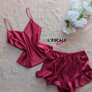 Ensemble bustier short - rouge